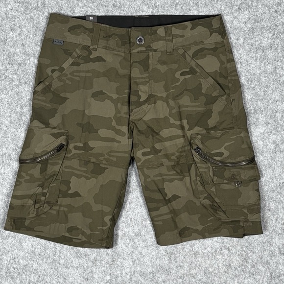Kuhl Other - Kuhl Ambush Cargo Shorts Mens 30x11 Green Camo Outdoor Hiking Casual Pockets New